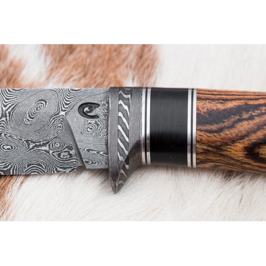 Exkluzivní damaškový nůž 12 cm bocote/eben
