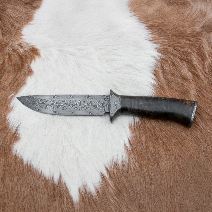 Exkluzivní damaškový nůž 13,8 cm javor
