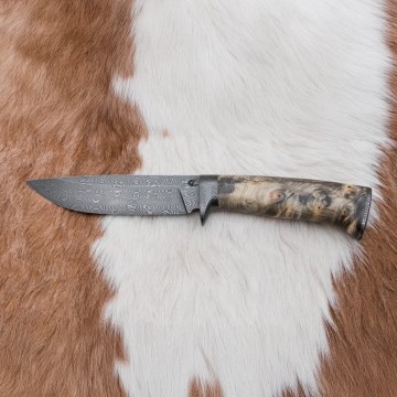 Exkluzivní damaškový nůž 13 cm kaštan
