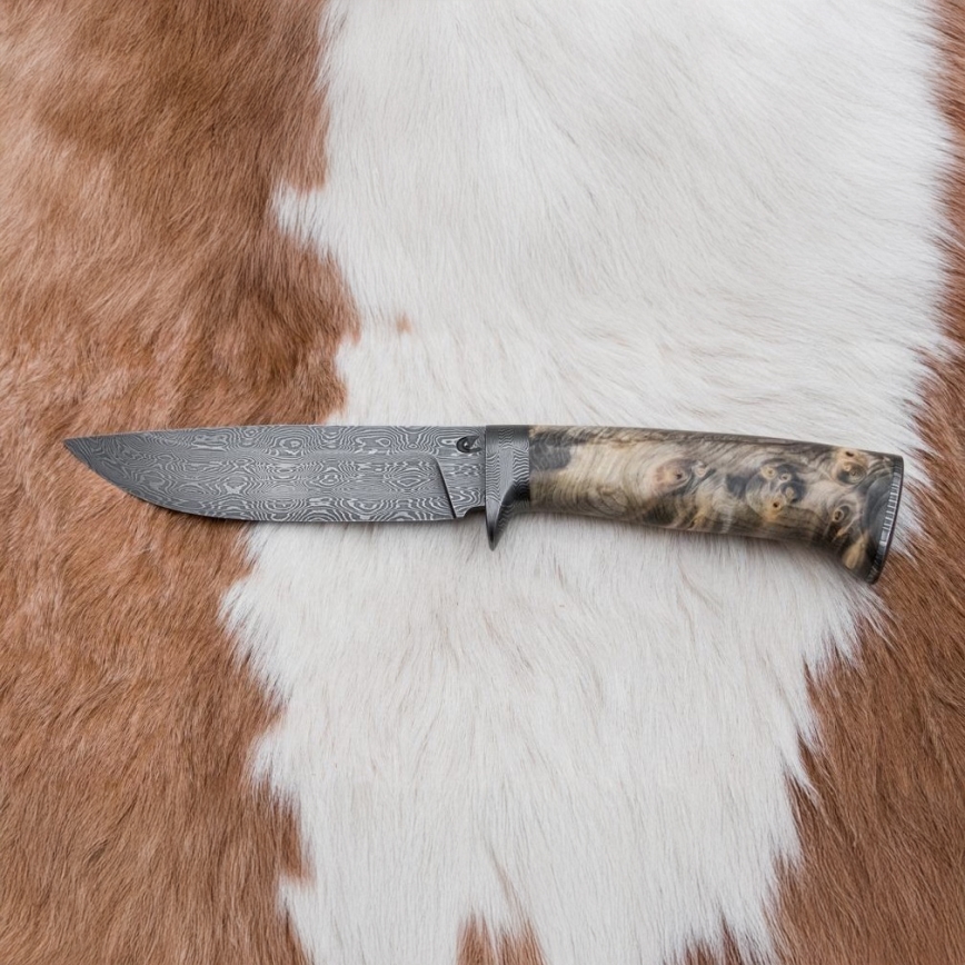 Exkluzivní damaškový nůž 13 cm kaštan