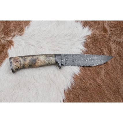 Exkluzivní damaškový nůž 13 cm kaštan