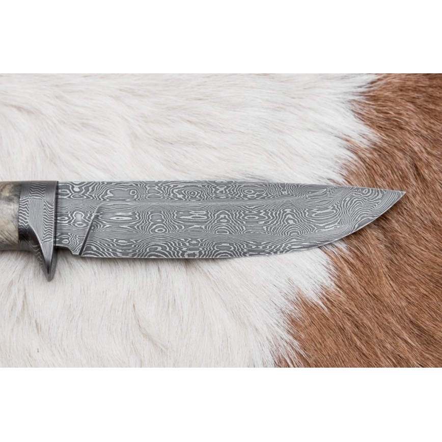 Exkluzivní damaškový nůž 13 cm kaštan