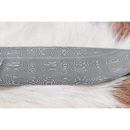 Exkluzivní damaškový nůž 13 cm kaštan