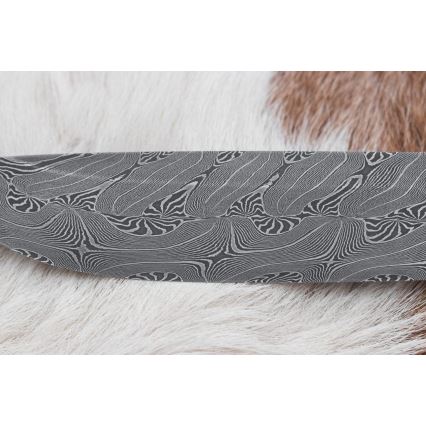 Exkluzivní damaškový nůž 13 cm serpentinit/sobí paroh