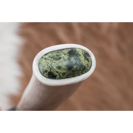Exkluzivní damaškový nůž 13 cm serpentinit/sobí paroh