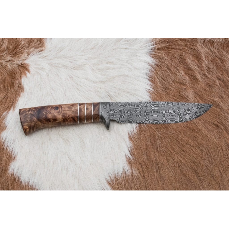 Exkluzivní damaškový nůž 14,4 cm kaštan/mamutí zub