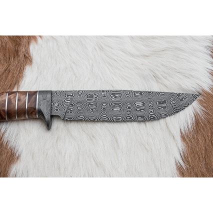 Exkluzivní damaškový nůž 14,4 cm kaštan/mamutí zub