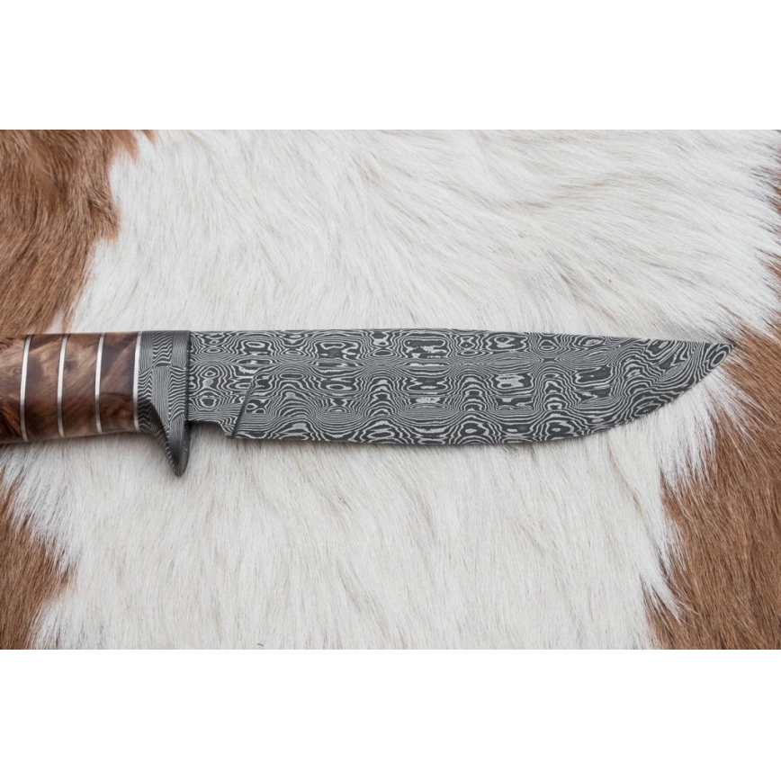 Exkluzivní damaškový nůž 14,4 cm kaštan/mamutí zub