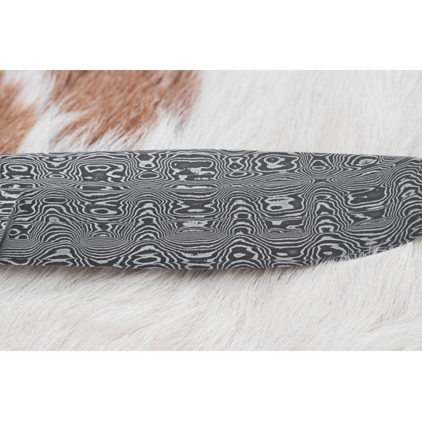 Exkluzivní damaškový nůž 14,4 cm kaštan/mamutí zub