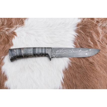 Exkluzivní damaškový nůž 14 cm jasan