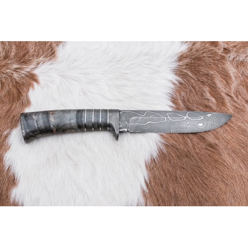 Exkluzivní damaškový nůž 14 cm jasan