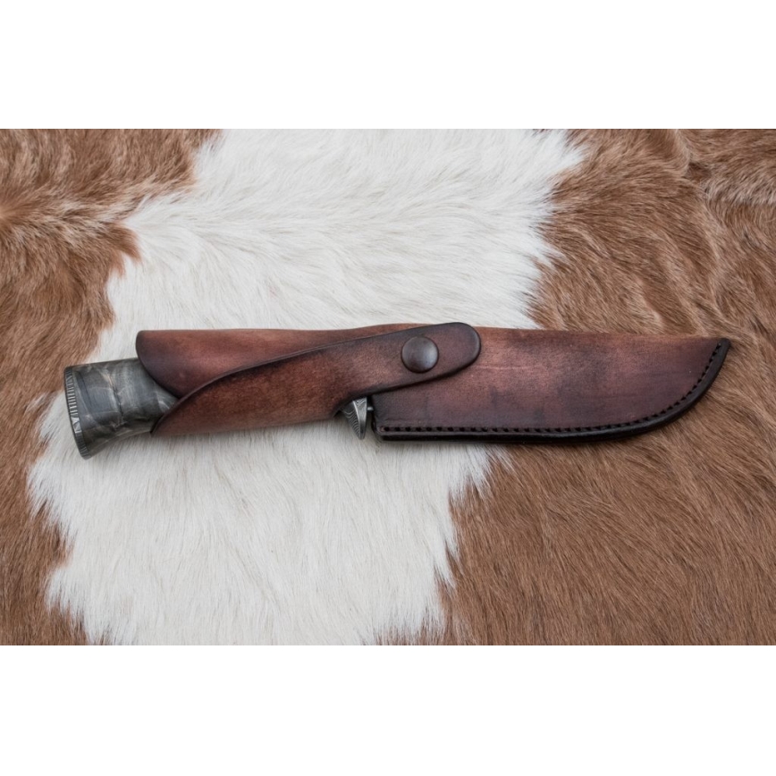 Exkluzivní damaškový nůž 14 cm jasan