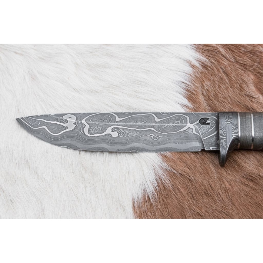 Exkluzivní damaškový nůž 14 cm jasan