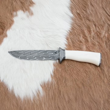 Exkluzivní damaškový nůž 15 cm mamutí kel