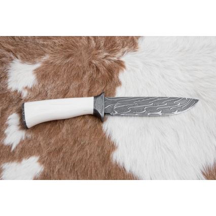 Exkluzivní damaškový nůž 15 cm mamutí kel