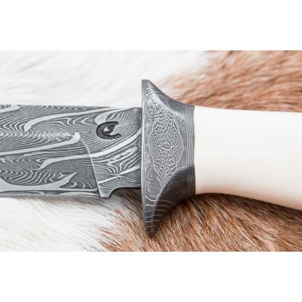 Exkluzivní damaškový nůž 15 cm mamutí kel