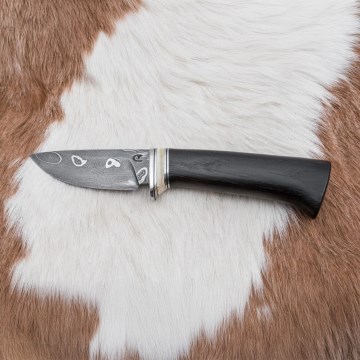 Exkluzivní damaškový nůž 8,6 cm dub/velbloudí kost