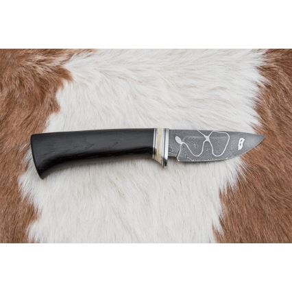Exkluzivní damaškový nůž 8,6 cm dub/velbloudí kost
