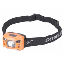 Extol - LED Čelovka se senzorem LED/3W/1200 mAh/3,7V oranžová/černá