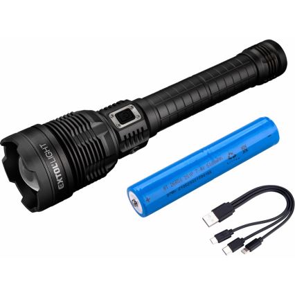 Extol - LED Stmívatelná nabíjecí svítilna s powerbankou LED/60W/10000 mAh 8000 lm IPX4 černá