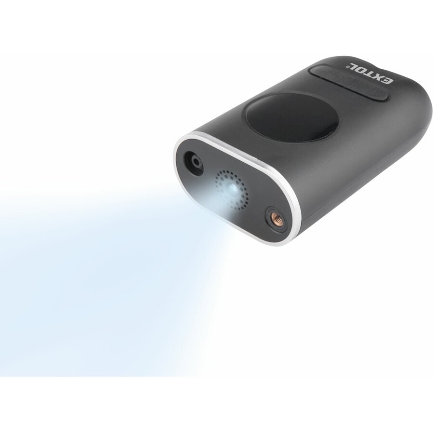 Extol Premium - Digitální kapesní kompresor 4000 mAh 7,4V černá