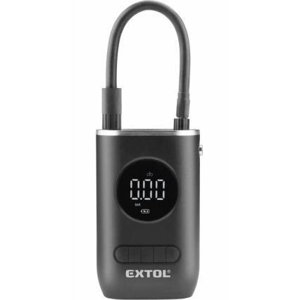 Extol Premium - Digitální kapesní kompresor 4000 mAh 7,4V černá