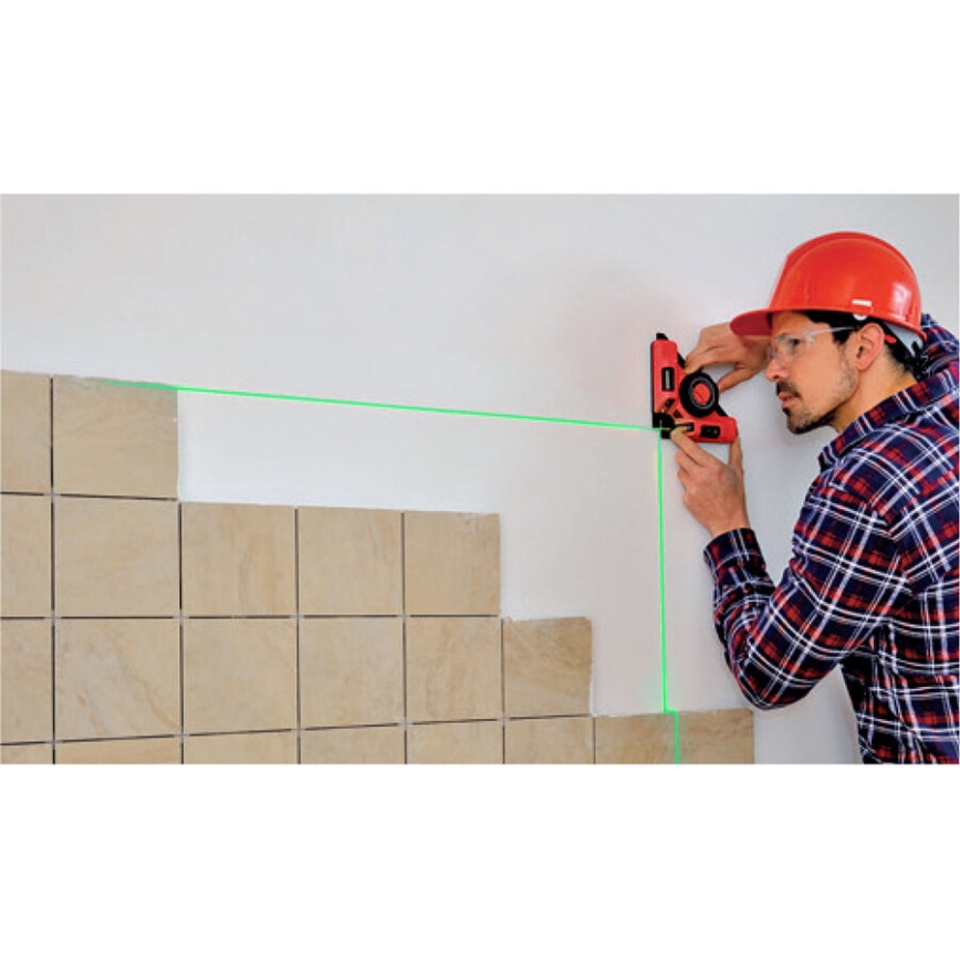 Extol Premium - Laserový úhelník 90° s elektrickým přísavným modulem 5V/1000 mAh