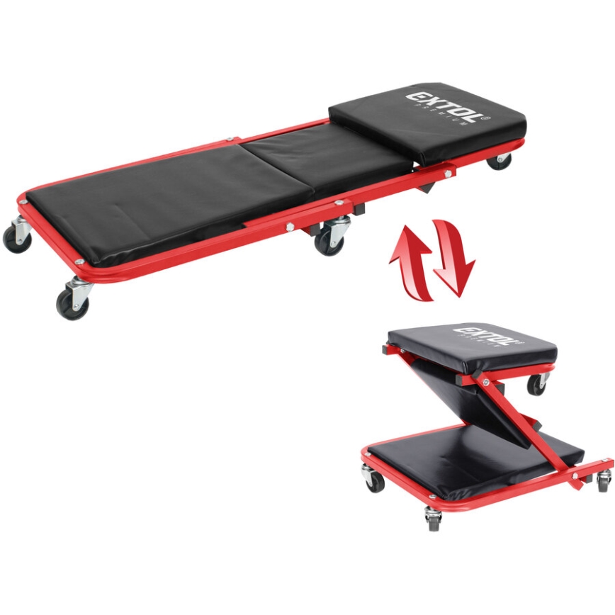 Extol Premium - Montážní pojízdné lehátko/sedák 2v1