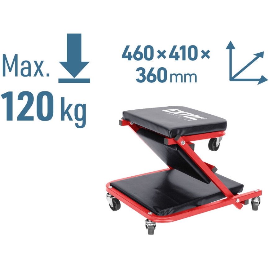 Extol Premium - Montážní pojízdné lehátko/sedák 2v1