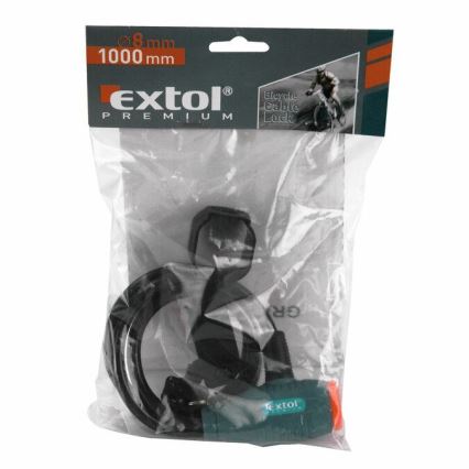 Extol Premium- Zámek na kolo s lankem 8x1000 mm