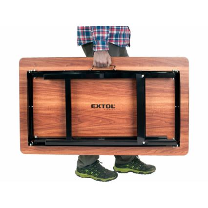 Extol - Skládací pracovní stůl 100x60 cm hnědá/černá