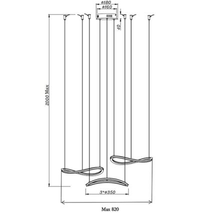 Fabas Luce 3711-47-102 - LED Lustr na lanku TIRRENO LED/50W/230V