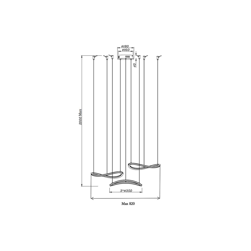 Fabas Luce 3711-47-102 - LED Lustr na lanku TIRRENO LED/50W/230V