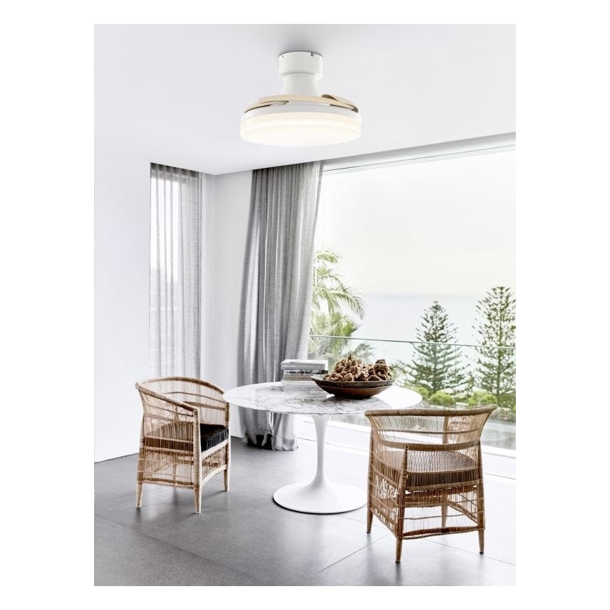 FANAWAY 210664 - LED Stmívatelný stropní ventilátor ORBIT LED/25W/230V béžová/bílá + dálkové ovládání