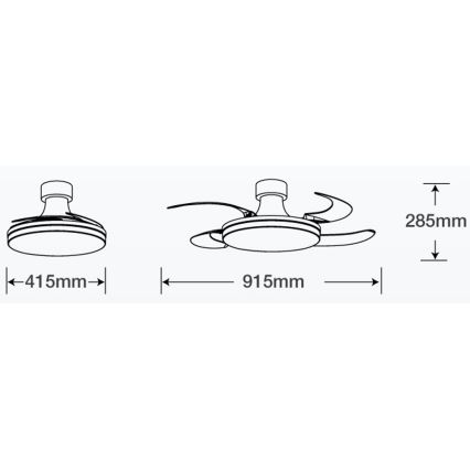 FANAWAY 210664 - LED Stmívatelný stropní ventilátor ORBIT LED/25W/230V béžová/bílá + dálkové ovládání
