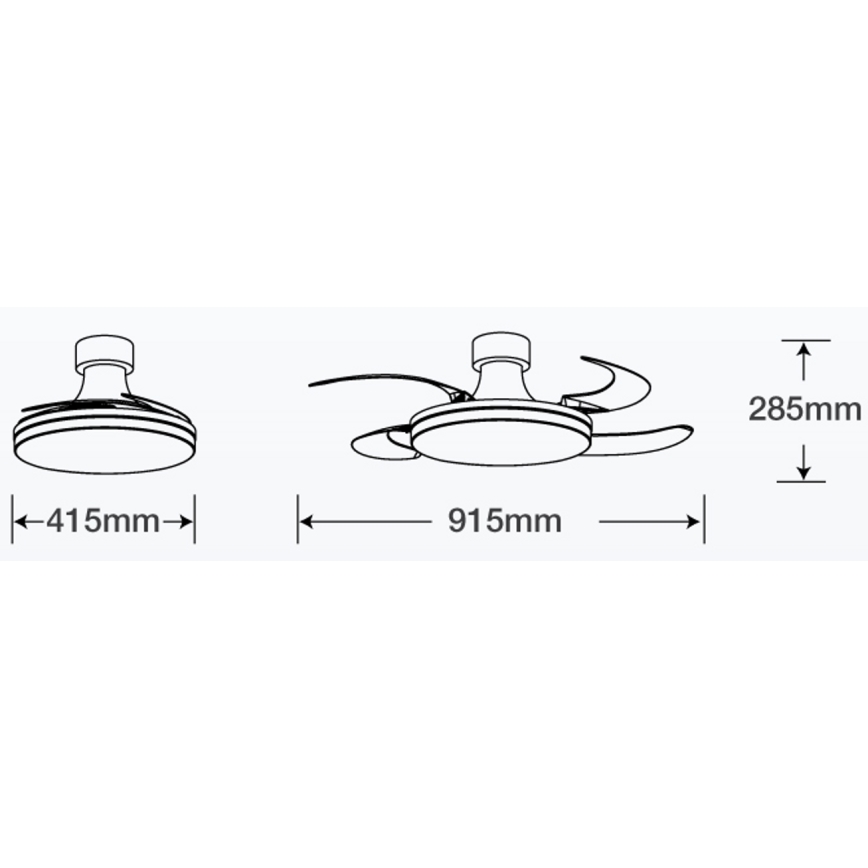 FANAWAY 210664 - LED Stmívatelný stropní ventilátor ORBIT LED/25W/230V béžová/bílá + dálkové ovládání