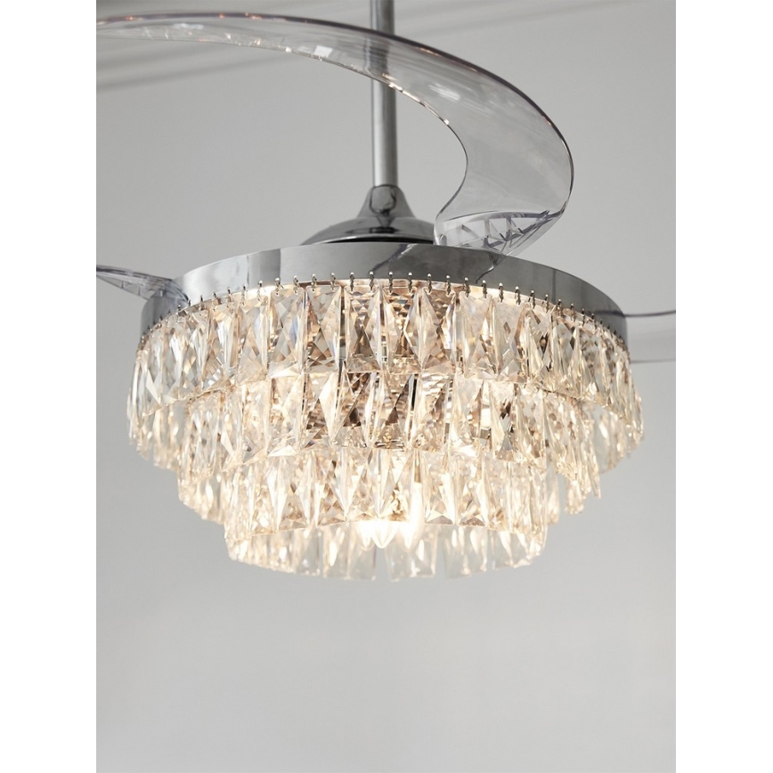 FANAWAY 212923 - LED Stropní ventilátor VEIL 6xE14/4,5W/230V lesklý chrom + dálkové ovládání