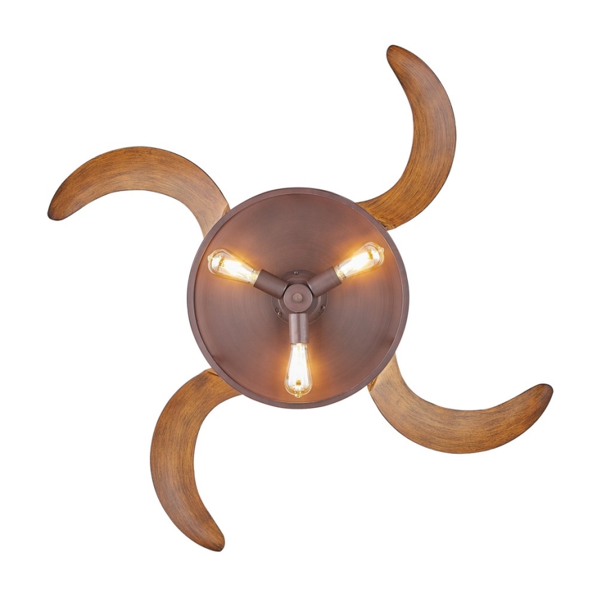 FANAWAY 212925 - LED Stropní ventilátor CLASSIC 3xE27/4W/230V hnědá + dálkové ovládání