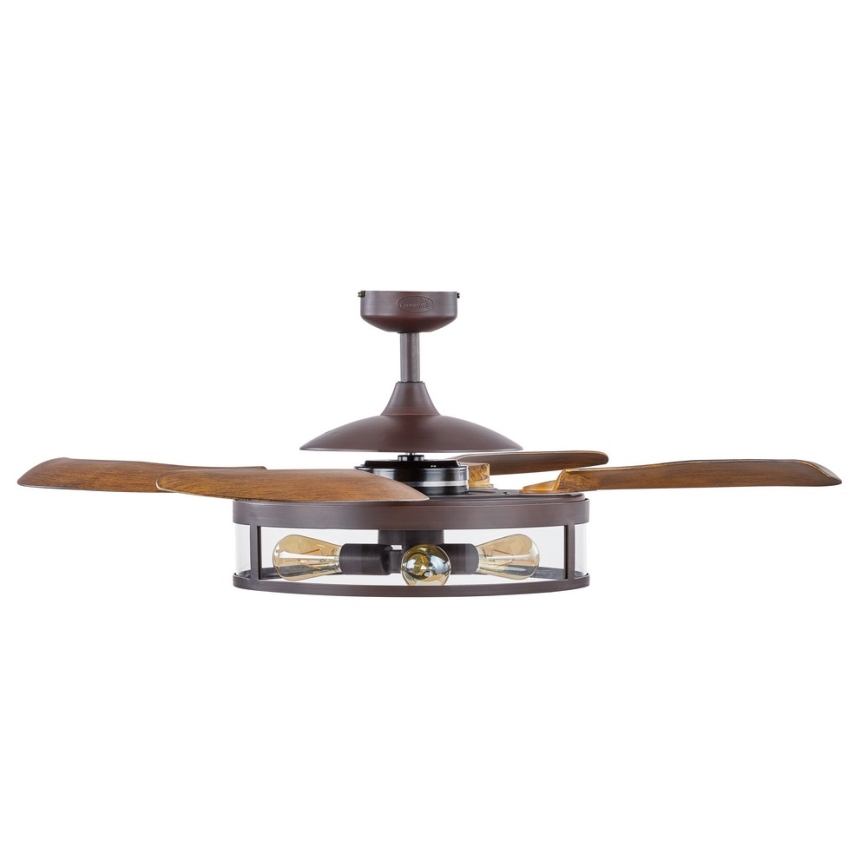 FANAWAY 212925 - LED Stropní ventilátor CLASSIC 3xE27/4W/230V hnědá + dálkové ovládání