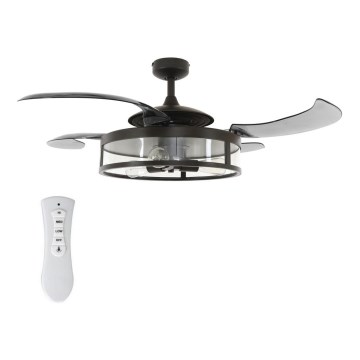 FANAWAY 212927 - LED Stropní ventilátor CLASSIC 3xE27/4W/230V černá pr. 112 cm + dálkové ovládání