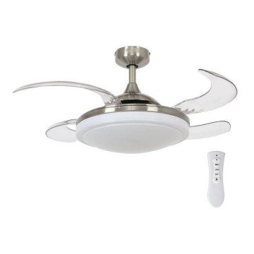 FANAWAY 212982 - Stropní ventilátor EVORA 2xE27/20W/230V lesklý chrom + dálkové ovládání
