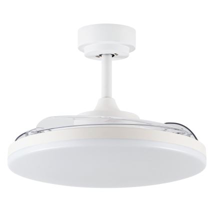 FANAWAY 21612949 - LED Stmívatelný stropní ventilátor STROLL LED/30W/230V 2700/3500/5000K pr. 106 cm bílá/čirá + dálkové ovládání