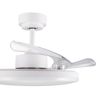 FANAWAY 21612949 - LED Stmívatelný stropní ventilátor STROLL LED/30W/230V 2700/3500/5000K pr. 106 cm bílá/čirá + dálkové ovládání