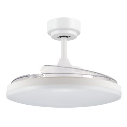 FANAWAY 21612949 - LED Stmívatelný stropní ventilátor STROLL LED/30W/230V 2700/3500/5000K pr. 106 cm bílá/čirá + dálkové ovládání
