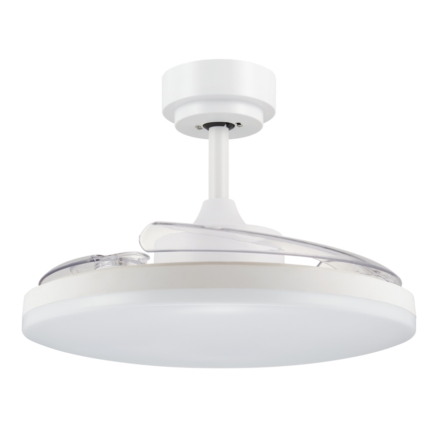FANAWAY 21612949 - LED Stmívatelný stropní ventilátor STROLL LED/30W/230V 2700/3500/5000K pr. 106 cm bílá/čirá + dálkové ovládání