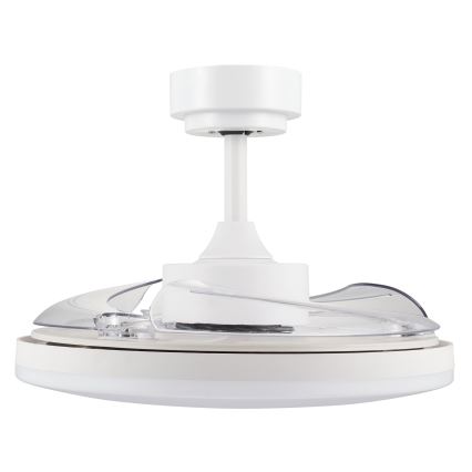 FANAWAY 21612949 - LED Stmívatelný stropní ventilátor STROLL LED/30W/230V 2700/3500/5000K pr. 106 cm bílá/čirá + dálkové ovládání