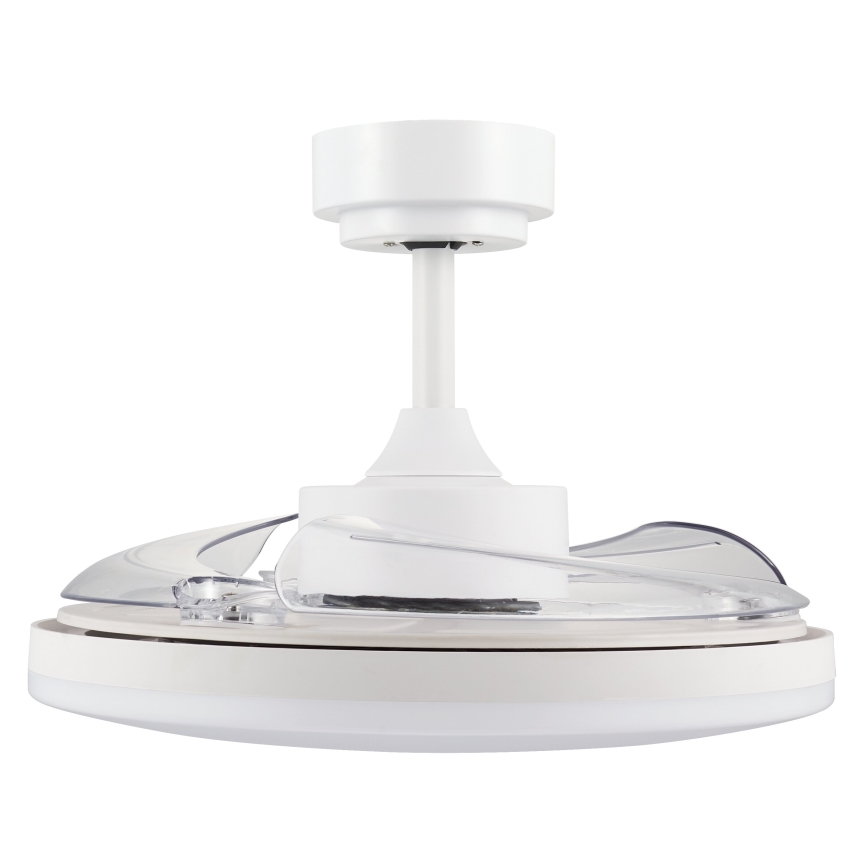 FANAWAY 21612949 - LED Stmívatelný stropní ventilátor STROLL LED/30W/230V 2700/3500/5000K pr. 106 cm bílá/čirá + dálkové ovládání