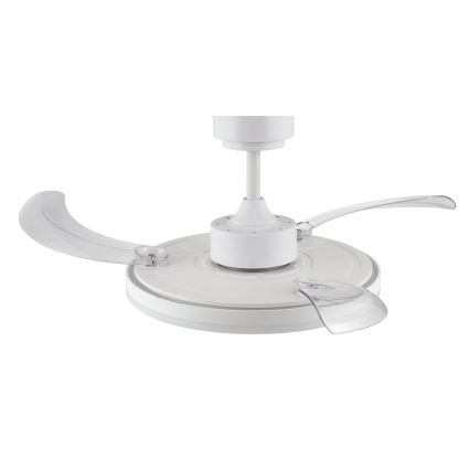 FANAWAY 21612949 - LED Stmívatelný stropní ventilátor STROLL LED/30W/230V 2700/3500/5000K pr. 106 cm bílá/čirá + dálkové ovládání