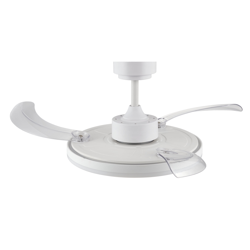 FANAWAY 21612949 - LED Stmívatelný stropní ventilátor STROLL LED/30W/230V 2700/3500/5000K pr. 106 cm bílá/čirá + dálkové ovládání