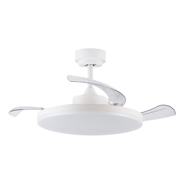 FANAWAY 21612949 - LED Stmívatelný stropní ventilátor STROLL LED/30W/230V 2700/3500/5000K pr. 106 cm bílá/čirá + dálkové ovládání